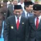 Wakil Ketua DPRD Kaltim Muhammad Samsun bersama Wakil Gubernur Kaltim Hadi Mulyadi, Bupati Kukar Edi Damansyah dan para pejabat lainnya dalam agenda peringatan peristiwa Merah Putih di Sanga-Sanga. (Foto: Ist)