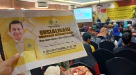 Sapto Setyo Pramono saat melakukan sosialisasi wawasan kebangsaan. (Istimewa)