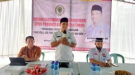 Anggota DPRD Kaltim yang juga Ketua Fraksi Gerindra, Bagus Susetyo saat sosialisasi wawasan kebangsaan (Sosbang) di Kelurahan Gunung Bahagia, Balikpapan. (Foto: Ist)
