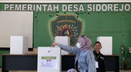 Suasana pelaksanaan pemilihan kepala desa (Pilkades) serentak tahun 2023 di Desa Sidorejo (ist)