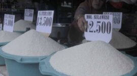 Foto: Ilustrasi stok beras di pasar.