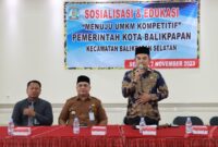Foto : Ketua DPRD Kaltim, Hasanuddin Mas'ud, saat membuka kegiatan Sosialisasi dan Edukasi Menuju UMKM Kompetitif di Balikpapan.