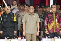 Foto : Anggota DPRD Kaltim, Yusuf Mustafa, saat menghadiri upacara HUT Korps Brimob Ke 78 di Balikpapan. 