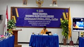 Muhammad Sultan, SKM., M.Kes saat ujian terbuka promosi Doktor. (Foto : RD)