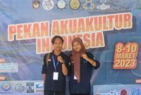 Delegasi Pekan Akuakultur Indonesia (PAI) Makassar : Muhammad Ikhsan Amin (Ketua Umum Himakua FPIK UNMUL Periode 2023) dan Aulia Wanda Devania (Ketua Umum Himakua FPIK UNMUL Periode 2022)