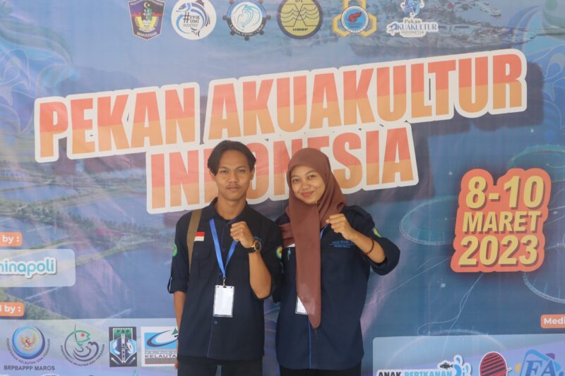 Delegasi Pekan Akuakultur Indonesia (PAI) Makassar : Muhammad Ikhsan Amin (Ketua Umum Himakua FPIK UNMUL Periode 2023) dan Aulia Wanda Devania (Ketua Umum Himakua FPIK UNMUL Periode 2022)