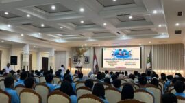 Sambutan oleh Hasbar Mara, Analis Kebijakan Ahli Muda Bidang Pemberdayaan Pemuda Dispora Kaltim.
