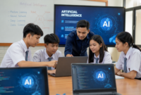Ilustrasi Belajar AI di Sekolah