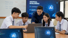 Ilustrasi Belajar AI di Sekolah