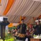 Foto: Sambutan Bupati Kukar Aulia Rahman Basri pada saat Pembukaan Erau Adat Kutai 2026.
